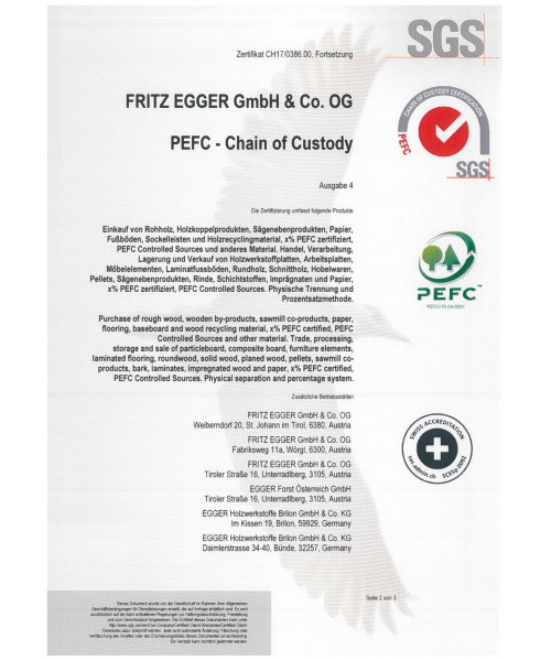 Сертификат  Egger