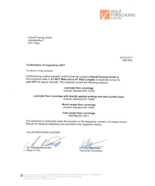 Сертификат  Kaindl