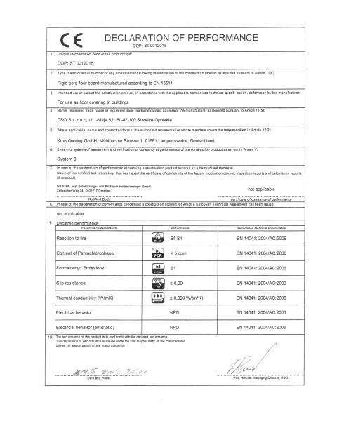 Сертификат Krono Original