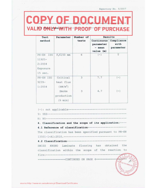 Сертификат Krono Original