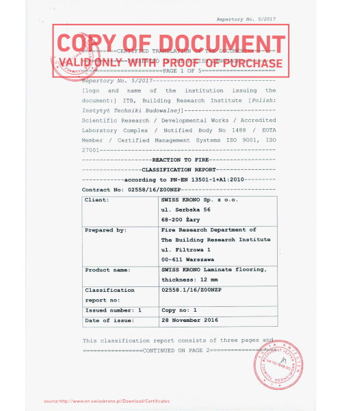 Сертификат Kronopol