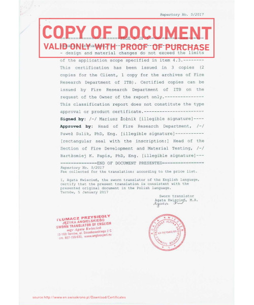 Сертификат Kronopol