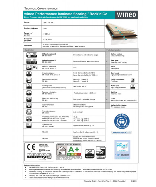 Сертификат Wineo