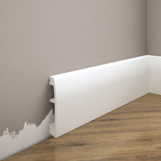 Плінтус дюрополімерний Cezar Elegance LPC-06 білий матовий | W-LS-LPC-06-101-200