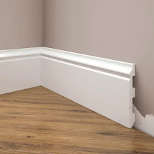 Плінтус дюрополімерний Cezar Elegance LPC-07 білий матовий | W-LS-LPC-07-101-200