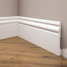 Плинтус дюрополимерный Cezar Elegance LPC-08 белый матовый | W-LS-LPC-08-101-200