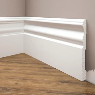 Плінтус дюрополімерний Cezar Elegance LPC-09 білий матовий | W-LS-LPC-09-101-200