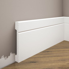 Плінтус дюрополімерний Cezar Elegance LPC-20 білий матовий | W-LS-LPC-20-101-200