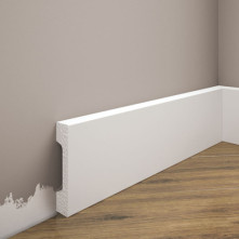 Плінтус дюрополімерний Cezar Elegance LPC-23 білий матовий | W-LS-LPC-23-101-200