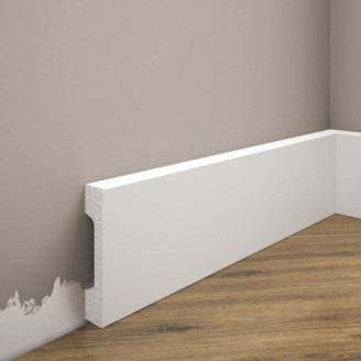 Плінтус дюрополімерний Cezar Elegance LPC-23 білий матовий | W-LS-LPC-23-101-200