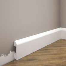 Плінтус дюрополімерний Cezar Elegance LPC-04 білий матовий | W-LS-LPC-04-101-200