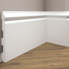 Плінтус дюрополімерний Cezar Elegance LPC-24 білий матовий | W-LS-LPC-24-101-244