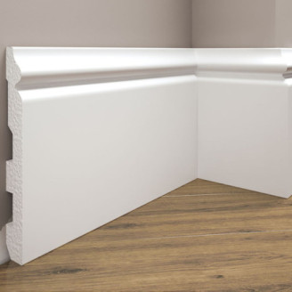 Плінтус дюрополімерний Cezar Elegance LPC-24 білий матовий | W-LS-LPC-24-101-244