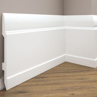 Плінтус дюрополімерний Cezar Elegance LPC-25 білий матовий | W-LS-LPC-25-101-200