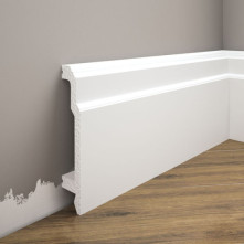 Плинтус дюрополимерный Cezar Elegance LPC-26 белый матовый | W-LS-LPC-26-101-200