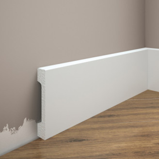 Плінтус дюрополімерний Cezar Elegance LPC-28 білий матовий | W-LS-LPC-28-101-200