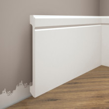 Плінтус дюрополімерний Cezar Elegance LPC-30 білий матовий | W-LS-LPC-30-101-200