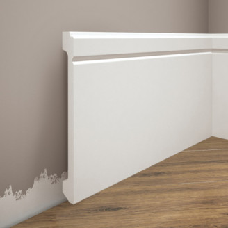 Плінтус дюрополімерний Cezar Elegance LPC-30 білий матовий | W-LS-LPC-30-101-200