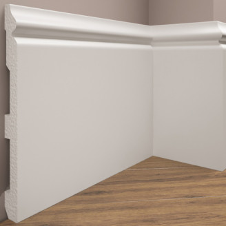 Плінтус дюрополімерний Cezar Elegance LPC-33 білий матовий | W-LS-LPC-33-101-244