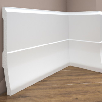 Плінтус дюрополімерний Cezar Elegance LPC-35 білий матовий | W-LS-LPC-35-101-244