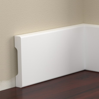 Плінтус дюрополімерний Cezar Elegance LPC-37 білий матовий | W-LS-LPC-37-101-200