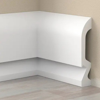 Плінтус дюрополімерний Cezar Elegance LPC-19LE білий матовий | W-LS-LPC-19LE-101-244