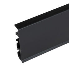 Плінтус ПВХ Cezar Hi Line Prestige Чорний Матовий | W-PC-HLP-M090-250