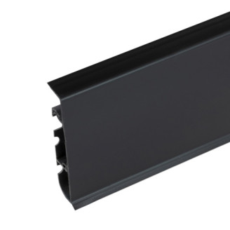 Плинтус ПВХ Cezar Hi Line Prestige Черный Матовый | W-PC-HLP-M090-250