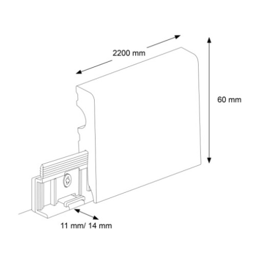 Плінтус Cezar MDF 678622 білий | W-MD-LP06011S03-9003OT