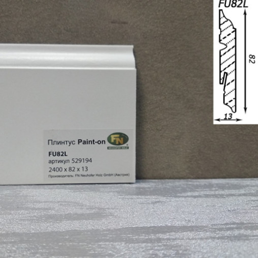 Плінтус FN Neuhofer Holz PAINT-ON MDF FU84L білий | 529194