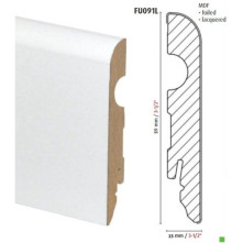 Плінтус FN Neuhofer Holz PAINT-ON MDF FU91L білий | 534157