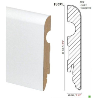 Плінтус FN Neuhofer Holz PAINT-ON MDF FU91L білий | 534157