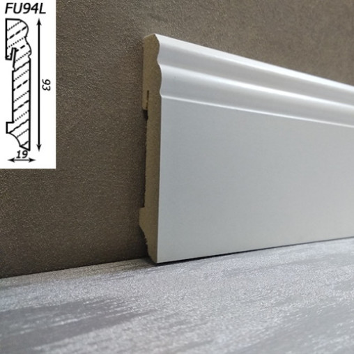 Плінтус FN Neuhofer Holz PAINT-ON MDF FU94L білий | 546777