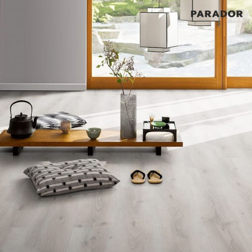 Ламинат Parador Basic 600 V4 Дуб Аскада белый вибеленный 1х | 1593828 Ламинат Parador Basic 600 V4 Дуб Аскада белый вибеленный 1х | 1593828